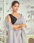 Sudathi Ready To Wear Grey Woven Silk Saree